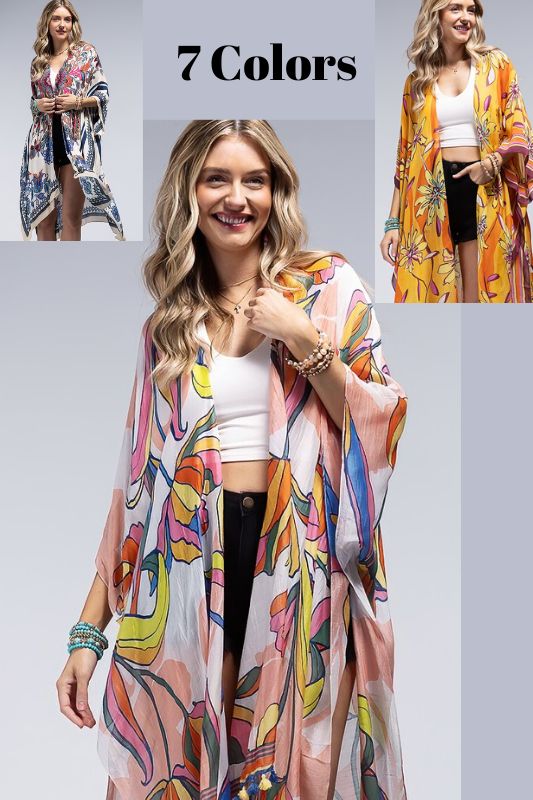 One Size Beautiful Long Kimonos - Multiple Colors