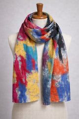 Merino Wool Silk Felt Upcycle Art Sari Scarf - Multiple Colors