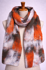 Merino Wool Silk Felt Upcycle Art Sari Scarf - Multiple Colors