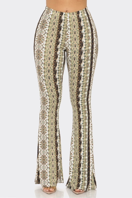 Bear Dance Floral Scroll Skinny Brushed Pants - Green – Debra's Passion ...
