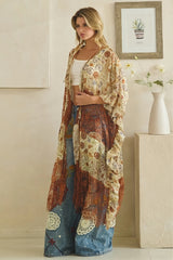 Oli & Hali Copper Patchwork Boho Kimono Duster