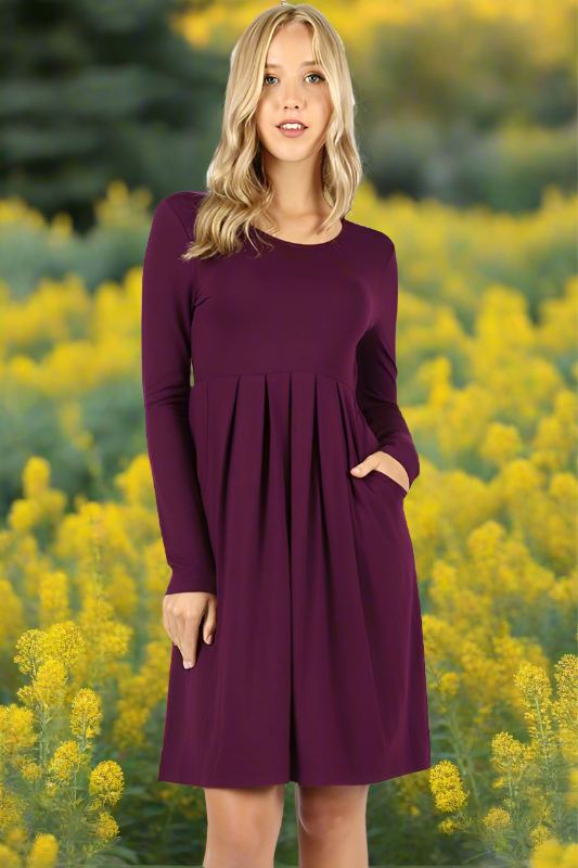 Serene Magical Winter Dress - Dark Plum