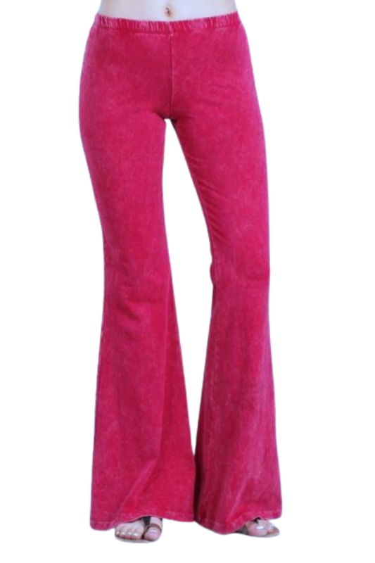 Chatoyant Mineral Wash Bell Bottom Soft Pants