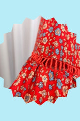 Boho Ditsy Summer Maxi Skirt - Red