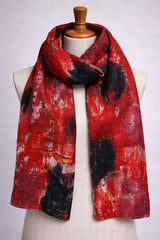 Merino Wool Silk Felt Upcycle Art Sari Scarf - Multiple Colors