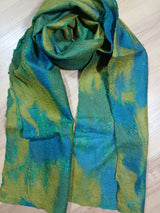 **SALE Silk/Wool Felt Upcycle Nepal Sari Scarf - Multiple Colors