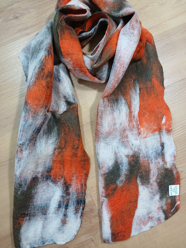 **SALE Silk/Wool Felt Upcycle Nepal Sari Scarf - Multiple Colors