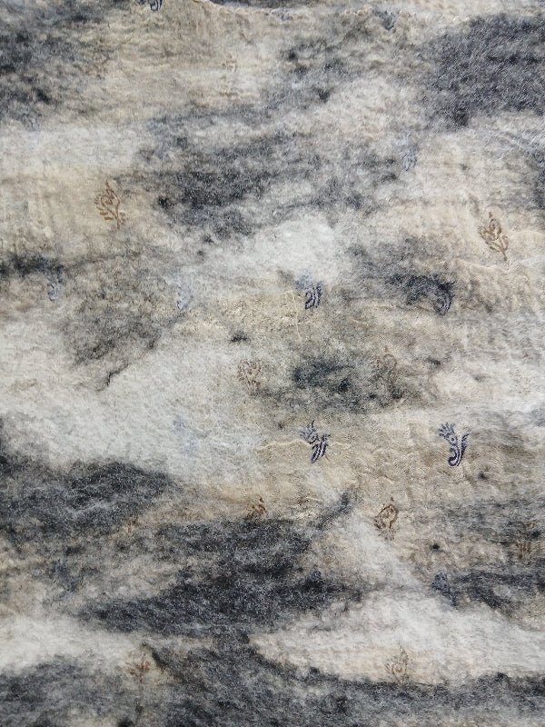 Merino Wool Silk Felt Upcycle Art Sari Scarf - Multiple Colors