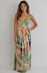 Bear Dance Open Back Maxi Dress Tie Dye