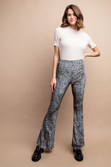 Gigio Ditsy Floral Velvet Pants - Midnight Blue