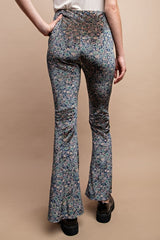 Gigio Ditsy Floral Velvet Pants - Midnight Blue