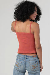 Angie Ribbed Tank Top - Cinnamon