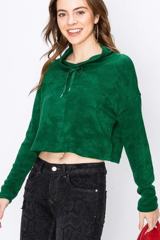 Favlux Knit Crop Sweater - Green