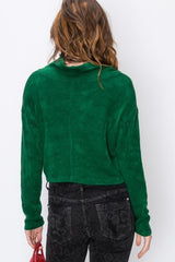 Favlux Knit Crop Sweater - Green