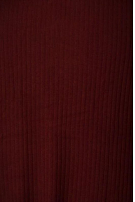 Kori Ribbed Cardigan Vest - Burgundy