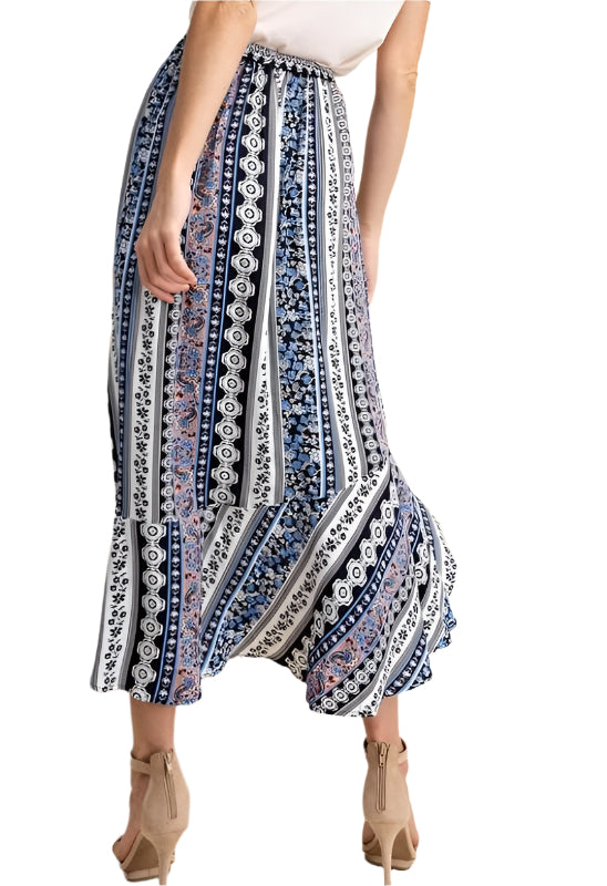 Kori Leila Ruffle Hi Lo Skirt - Blue
