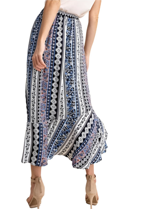 Kori Leila Ruffle Hi Lo Skirt - Blue