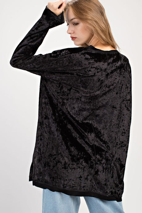 Mittoshop Crush Velvet Top - Black