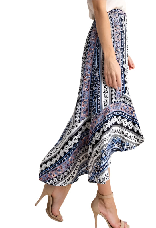 Kori Leila Ruffle Hi Lo Skirt - Blue
