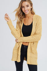 Popcorn Cardigan Sweater - Blush or Mustard