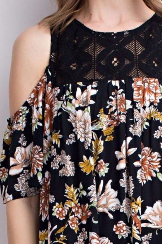 L Love  Black Floral Dress