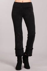 Chatoyant Cropped Straight Trim Pants - Black