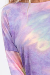 Rainbow Open Twist Back Top - Purple Multi