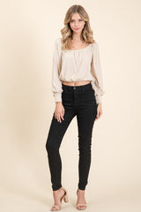Lumiere Casual Crop Top - Oatmeal