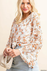 Romantic Lace Blouse - Cream/Peach