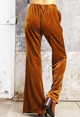 Kori Ribbed Velvet Pants - Mustard