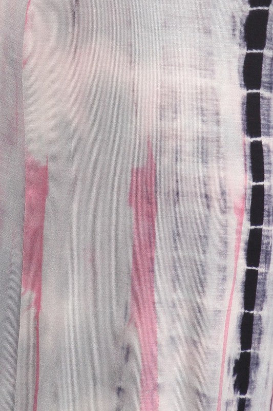 Chatoyant Plus Tie Dye Palazzo Pants - Pink Silver