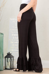 USA Double Ruffle Pants - Black