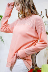 My Story Round Neck Top - Peach