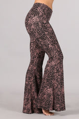 Chatoyant Print Ribbed Skinny Pants - Dusty Pink