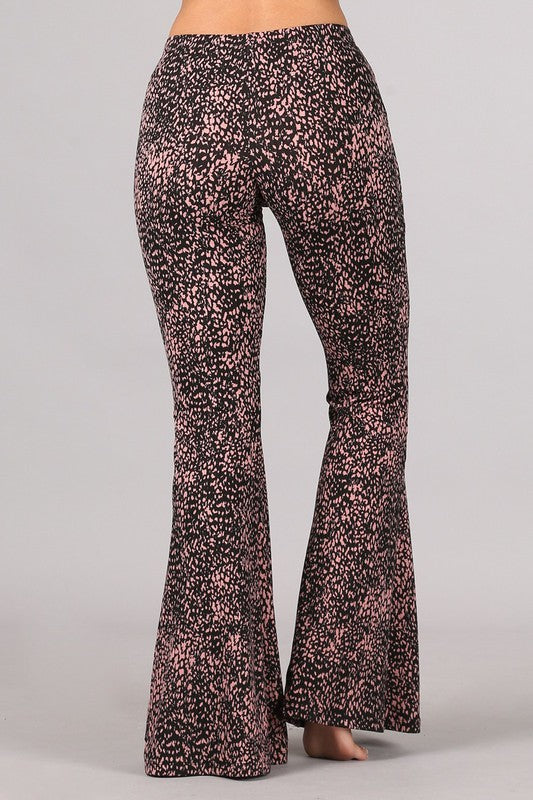 Chatoyant Print Ribbed Skinny Pants - Dusty Pink