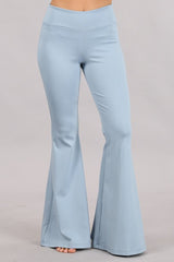 Chatoyant Solid Ponte Back Pocket Flare Pants