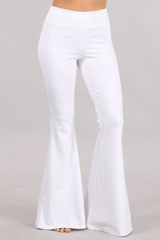 Chatoyant Solid Ponte Back Pocket Flare Pants