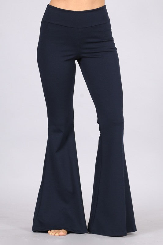 Chatoyant Solid Ponte Back Pocket Flare Pants