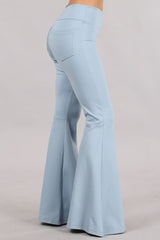 Chatoyant Solid Ponte Back Pocket Flare Pants