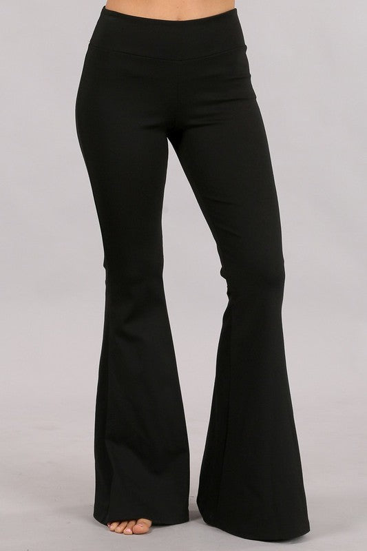 Chatoyant Solid Ponte Back Pocket Flare Pants