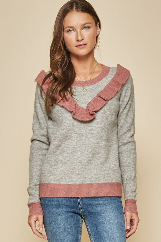 Andree by Unit Pullover Sweater - Heather Grey