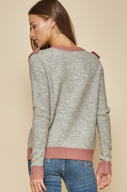 Andree by Unit Pullover Sweater - Heather Grey