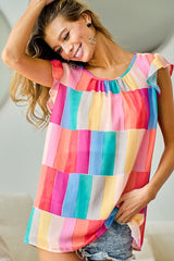 Bibi Sunshine Festive Vivid Multicolorblock Blouse