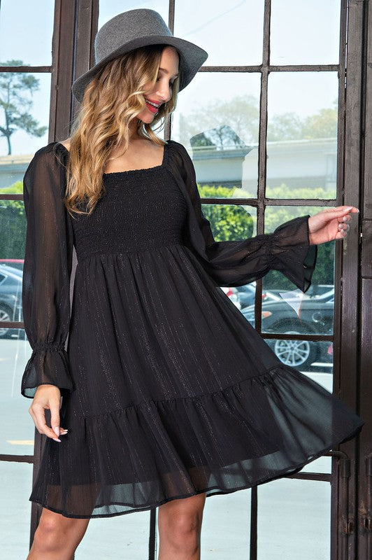 Eesome Florence Smocked Dress - Black
