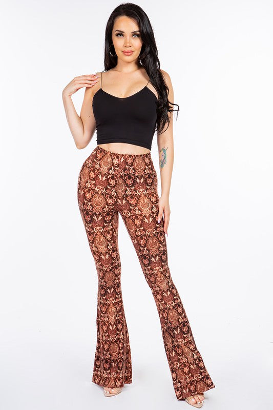 Bear Dance Baroque Skinny Brushed Pants - Burgundy