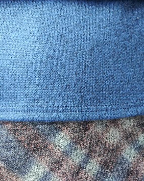 Entro Plaid Cowl Neck Dress - Blue Combo