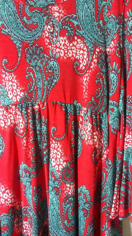 Honey Me Paisley Print Blouse - Coral Mint