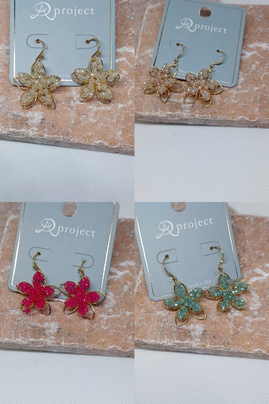 Wire Wrap Bead Flower Earrings - Multi Colors – Debra's Passion Boutique