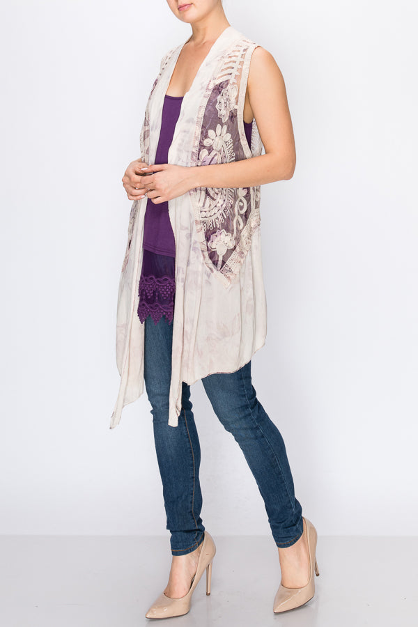 Origami Brocade Vest - Natural