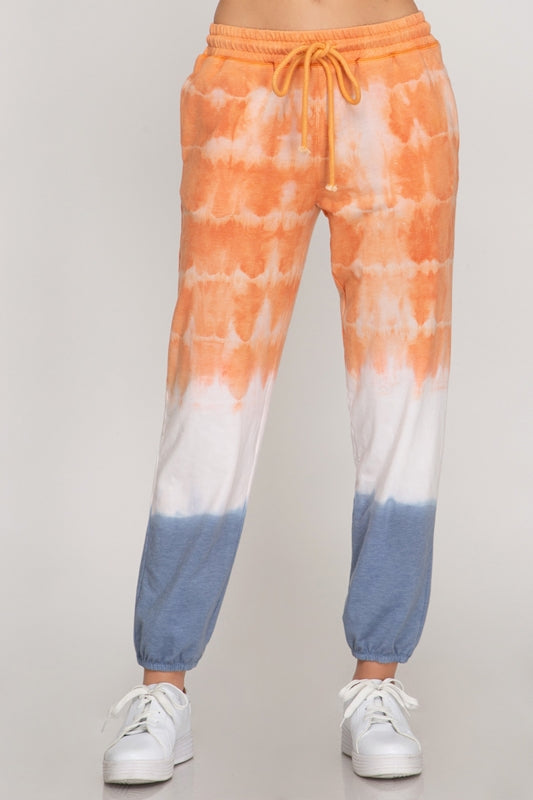 She + Sky Tie Dye Lounge Sweatpants - Orange/Blue